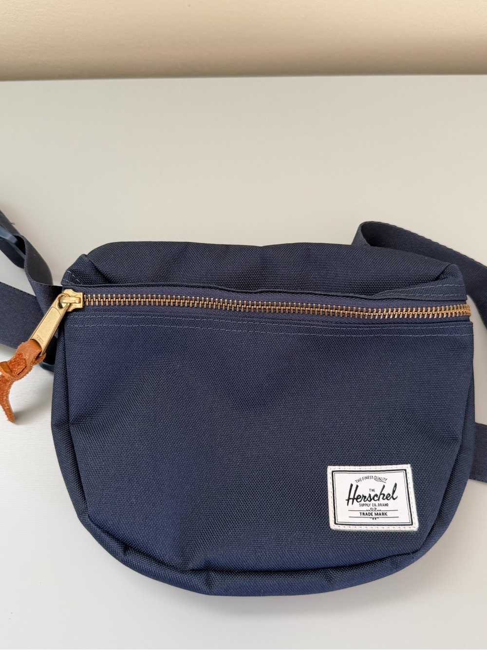 Herschel Supply Company Navy Belt Bag with Gold Zipper